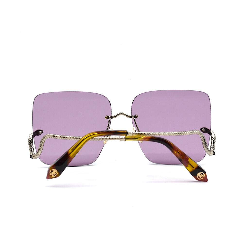 NEW ROBERTO CAVALLI SRC061 0594 SILVER VIOLET LENS AUTHENTIC SUNGLASSES - Picture 9 of 13